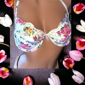 Velvety Floral Bikini Top l Cream l Underwire l 11/12 l EUC